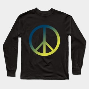 Peace symbol in ukrainian colors Long Sleeve T-Shirt